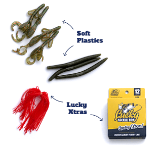 Inside of Lucky Tackle Box fishing subscription box