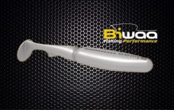 Biwaa bait white on the black background with a logo