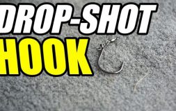 Drop shot hook headline on the grey surface with hook photo