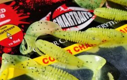 Gifted grub green and yellow baits in red boxes