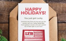 Happy holidays ltb card in an envelope
