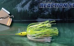 Reaction strike yellow bait on the lake