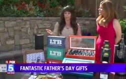 Two women with lucky tackle box on fox 5 morning news