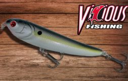 Vicious shadow topwater bait black and yellow